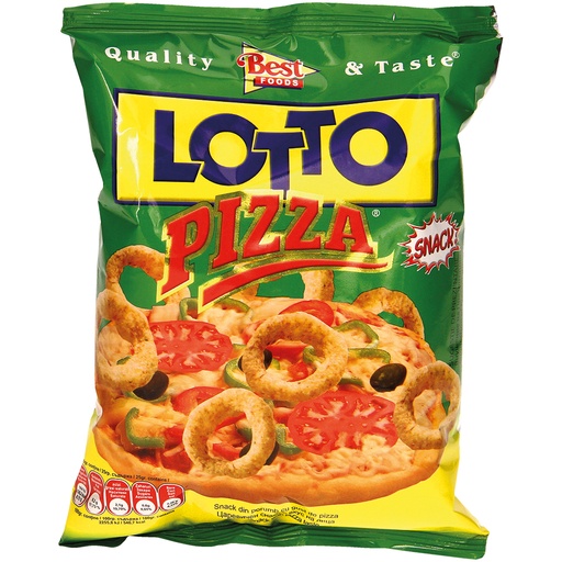 Maïs-knabbelproduct met pizzasmaak