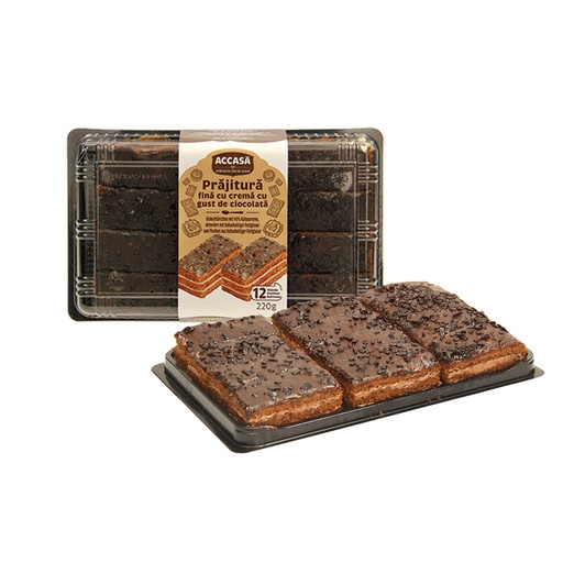 Biscuitgebakjes met 40% cacao room, versierd met cacao