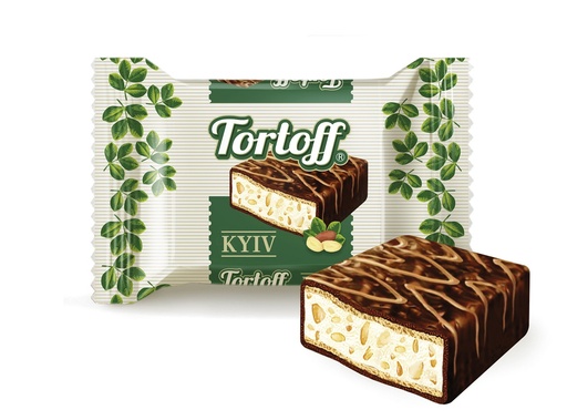 "Tortoff Kyiv" Wafelreep met pindakaasvulling (64%) in cacaohoudende vetglazuur