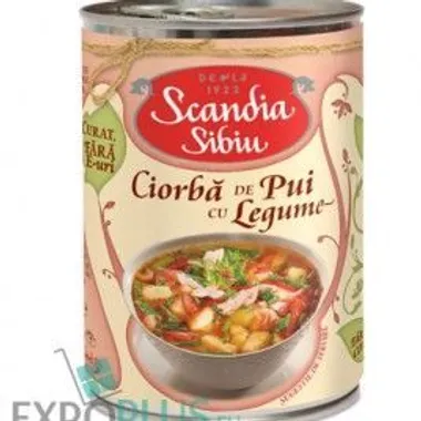 SCANDIA SIBIU CIORBA DE PUI LEGUME 6X400G