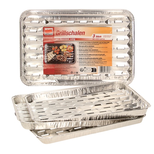 Алюминиевые противни для гриля, прямоугольные, 3 штуки, 34x2