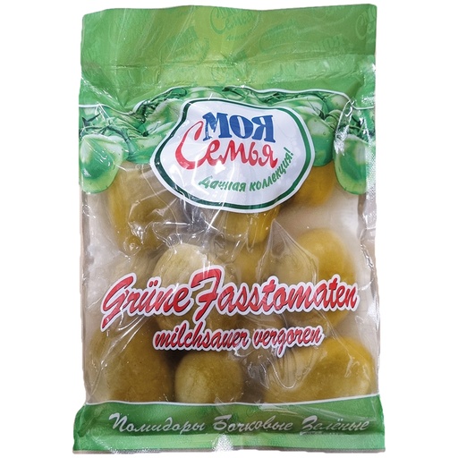 Groene tomaten "Moja semja", melkzuur gefermenteerd