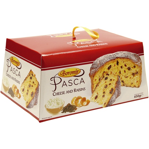 Пасхальный кулич с творожной начинкой, изюмом и засахаренной