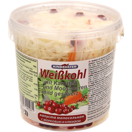 Witte kool met wortelen en veenbessen, mild gezuurd