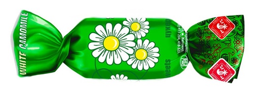 Белая ромашка – Конфета со вкусом какао и рома в глазури на