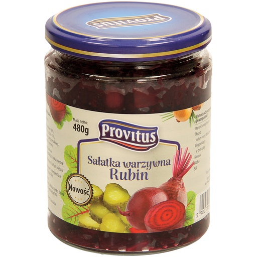 Bietensalade met komkommers en uien