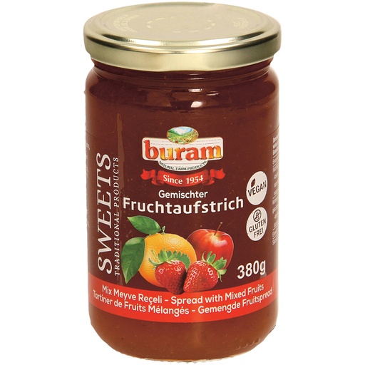 Vruchtenspread aardbei, appel en sinaasappel