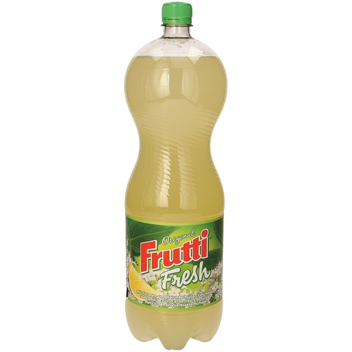 Koolzuurhoudende verfrissende drank "Frutti Fresh" met citroen- en vlierbloesemsmaak, met suiker en zoetstoffen