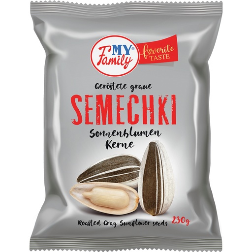 "MIJN FAMILIE" Geroosterde grijze zonnebloempitten met schil.