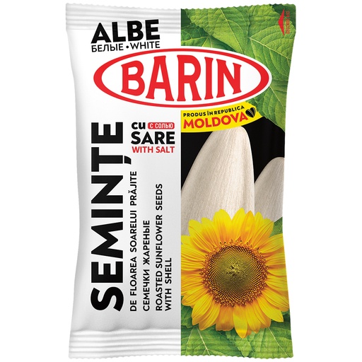 "BARIN" Geroosterde witte zonnebloempitten met schil, gezout