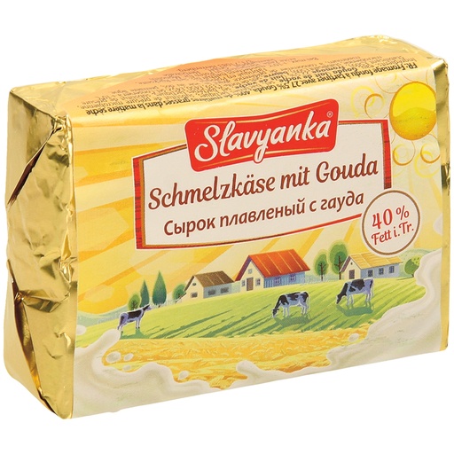 Smeerbare smeltkaas met 27,5% Gouda, 40% vet in droge stof.