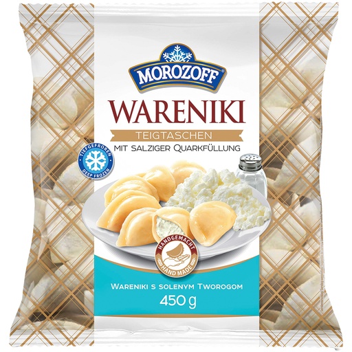 "MOROZOFF" deegwaren "Wareniki" met zoute kwarkvulling, diepgevroren