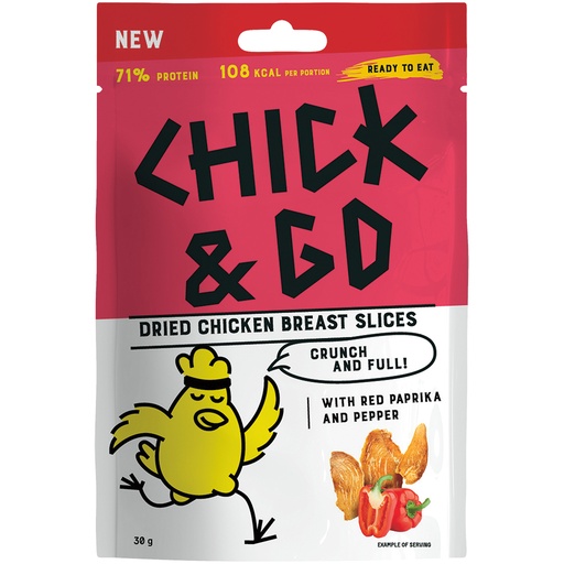 CHICK & GO Gedroogde kipfiletschijfjes met paprika