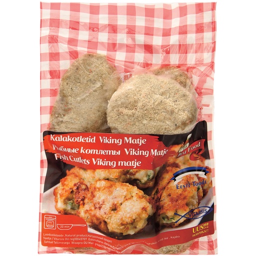 Haring-, zalm- en spekvisburgers, gepaneerd, diepgevroren