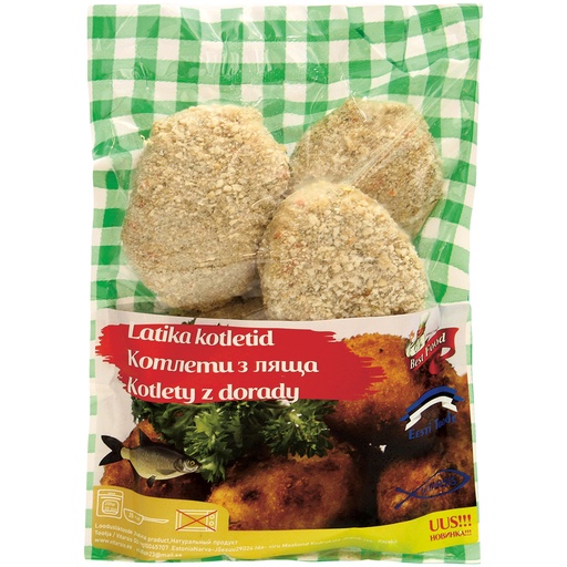 Visfrikandellen met brasem en spek, gepaneerd, diepgevroren