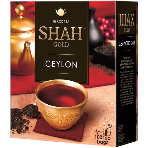 "SHAH Gold" Zwarte Ceylon Thee in Theezakjes.