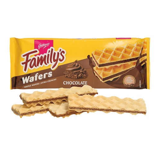 Wafels met crèmevulling (70%) met chocoladesmaak
