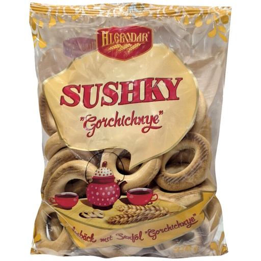 Krullebolkoekjes met mosterdolie "Gorchitsjnye" aan een touw