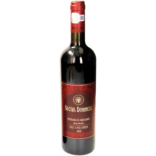 Rode wijn Feteasca Neagra uit Roemenië, zoet 13.5% vol.