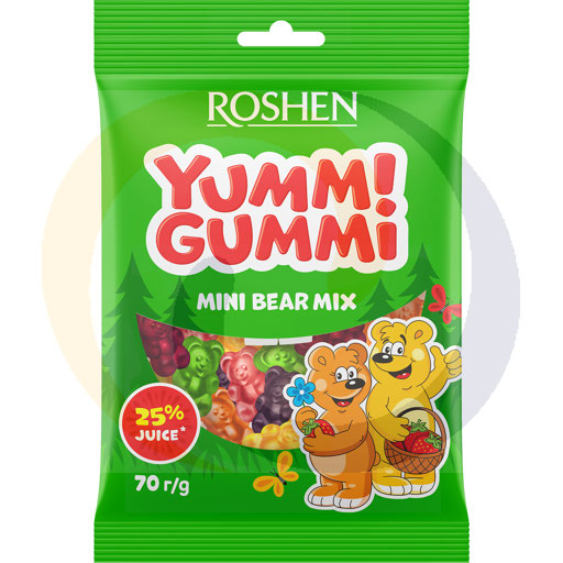 Yummi Gummi Mini Beertjes Mix 70g Roshen