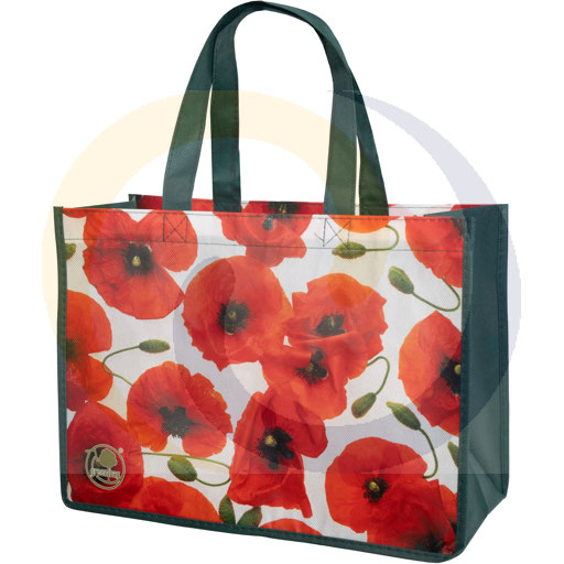 Сумка ПП нетканая Маки с молнией 34x24x14 13л/125шт GAM