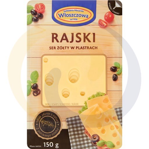 Wloszczowa Rajski kaas plakken hersluitbaar 150g