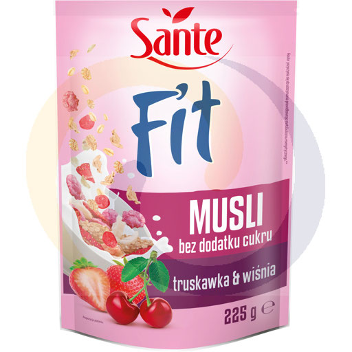 Sante Fit muesli zonder suiker aardbei en kers 225g