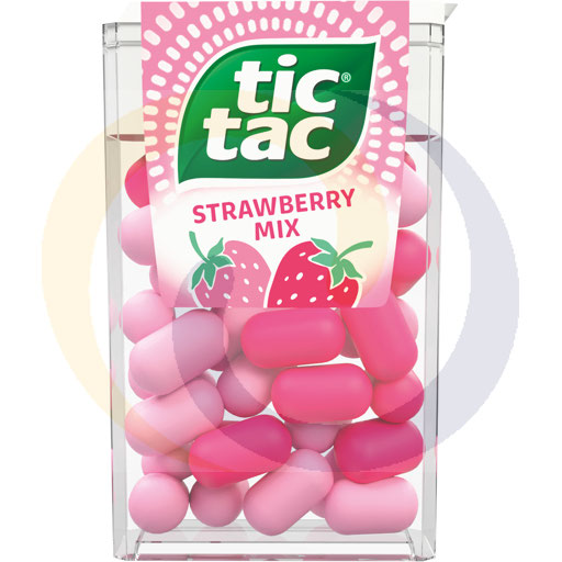 Tic Tac Aardbeienmix Gekleurde Suiker Snoep 18 g
