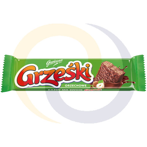 Grześki Hazelnoot Wafels in chocolade 36g Kaliszanka