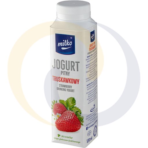 Молочный йогурт со вкусом клубники Milko 0,33л