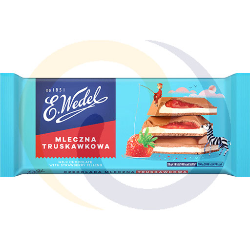Шоколад молочный E. Wedel с клубничной начинкой 100 г