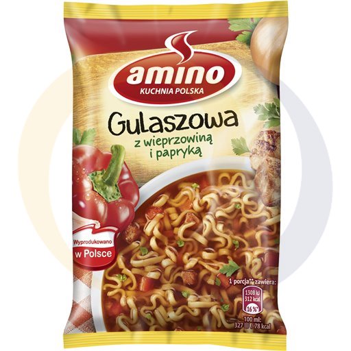 Amino instant goulashsoep met varkensvlees en paprika 59g