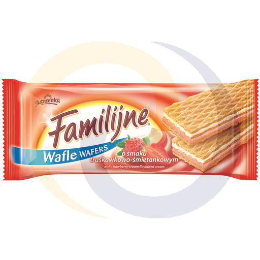 Jutrzenka Familijne wafels aardbei-room 180g