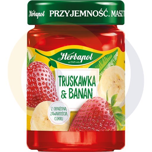 Herbapol minder suiker confituur aardbei en banaan 280g