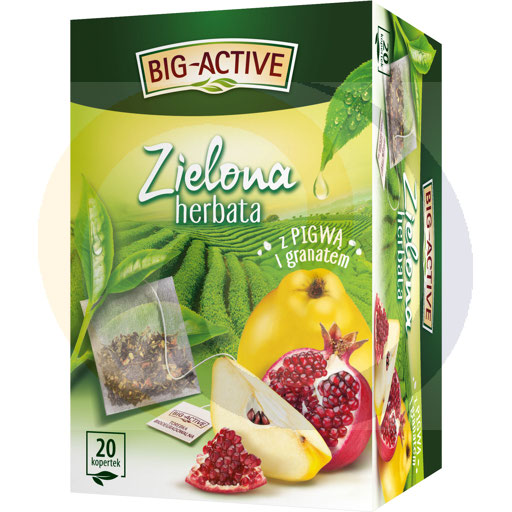 Большой актив Зелёный чай с айвой и гранатом 34 г (20 x 1.7