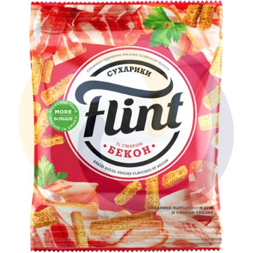 Tarwe- en roggecrackers met bacon smaak 70g/22 st. Flint