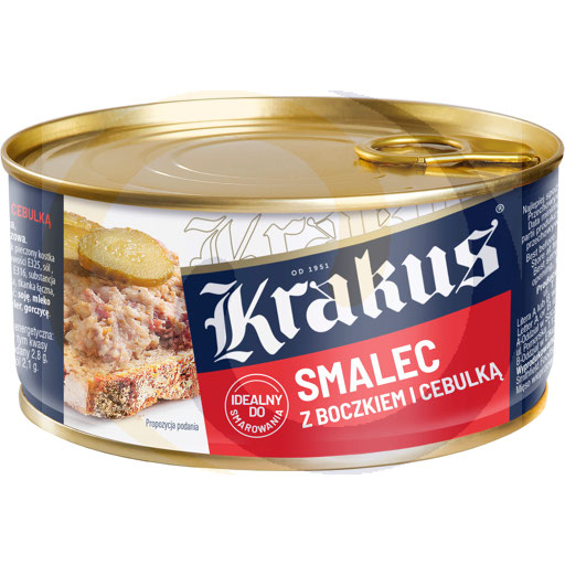 Blikjes reuzel met spek en ui 300g/6 stuks Krakus