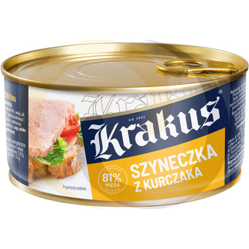 Krakus Gekookt kippenvlees in blik 300g