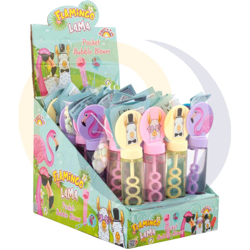 Фламинго маленькие мыльные пузыри с конфетами. 5.0г/24шт Мак