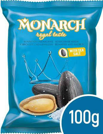 Monarch zonnebloem.zaden zwart ongepeld, geroosterd, gezoute