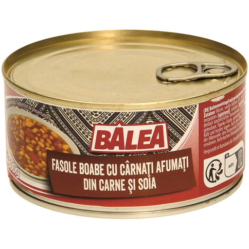 Фасоль с кусочками копченой колбасы. Стерилизованный продукт