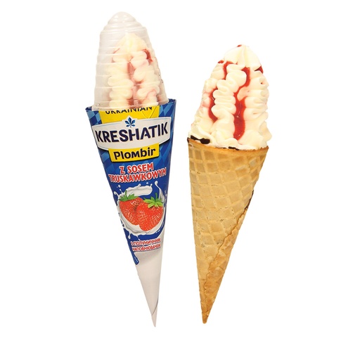 Клубничное и ванильное мороженое с глазурью со вкусом какао,