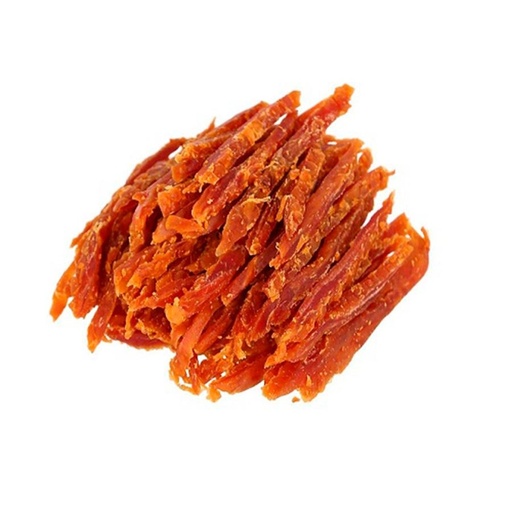 Snack van Blauwe Wittling, in reepjes, met 1% chili, gezoute