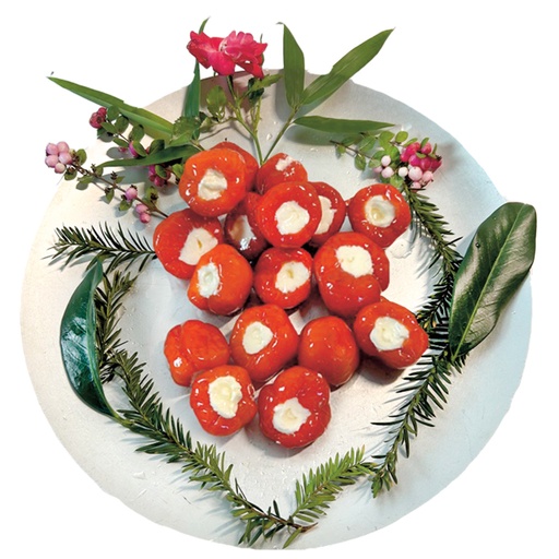 Перец черри, фаршированный сливочным сыром