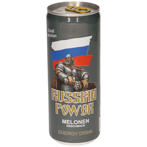 "RUSSIAN POWER" Кофеиносодержащий безалкогольный напиток со вкусом дыни.
Повышенное содержание кофеина.