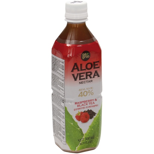 Drank met Aloe Vera, zwarte thee en frambozensmaak