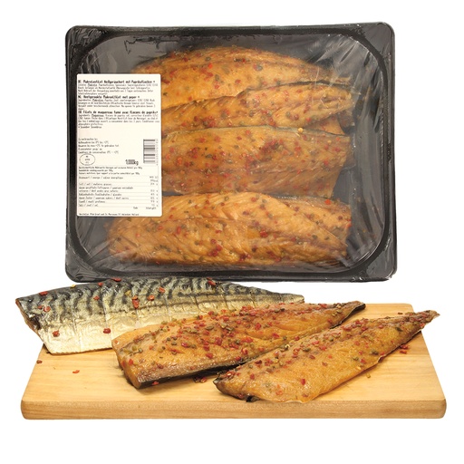 Gerookte makreel Filets met paprikavlokken