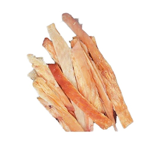 Gezouten gedroogde inktvis snacks in reepjes