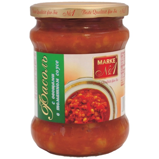 Witte bonen met groenten, in tomatensaus