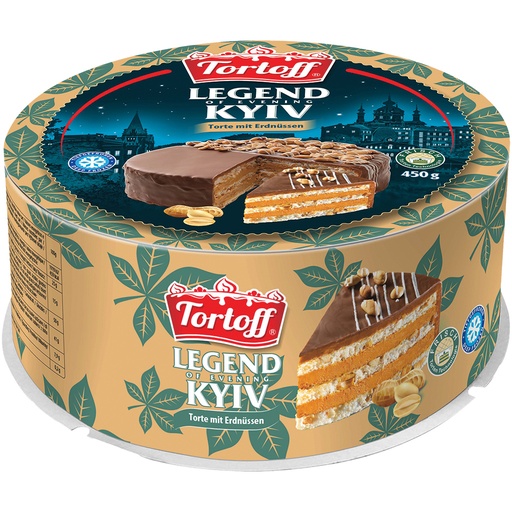 "TORTOFF" Торт Вечерний Киев с арахисом, в глазури, замороже